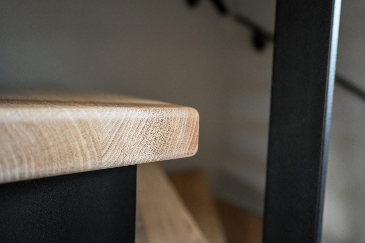 detailfoto van het zij-aanzicht van een keepboomtrap van Steellife