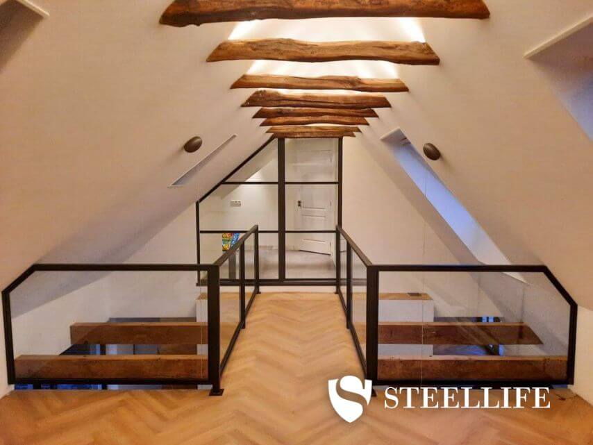 Glas/staal balustrade